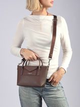 Cross Body Tas Maya Double Kba Lancaster Bruin maya double kba 101-vue-porte