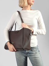 Sac Port� �paule Ida Double Cuir Lancaster Marron ida double 86-vue-porte