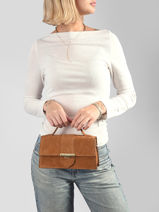 Sac Bandouli�re Suede Ily Cuir Lancaster Marron suede ily 10-vue-porte