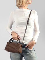 Cross Body Tas Tresse Cube Leder Lancaster Bruin tresse cube 67-vue-porte