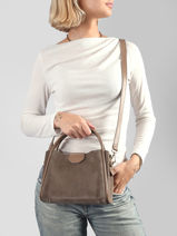 Handtas Suede Ida Leder Lancaster Beige suede ida 100-vue-porte