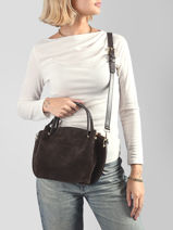 Cross Body Tas Suede Louisa Leder Lancaster Bruin suede louisa 103-vue-porte
