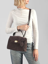 Cross Body Tas Suede Grace Leder Lancaster Bruin suede grace 71-vue-porte