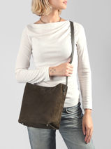 Cross Body Tas Suede Leder Lancaster Groen suede 56-vue-porte