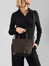 Petit Cabas Zipp� Paillettes Vanessa bruno Marron cabas 1V40435-vue-porte
