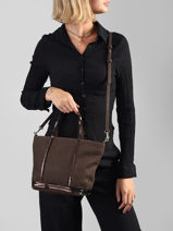 Cross Body Tas Cabas Cuir Leder Vanessa bruno Bruin cabas cuir 8V40435-vue-porte