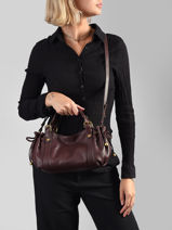 Sac Bandouli�re 12h Icone Cuir Gerard darel Marron icone DES73410-vue-porte
