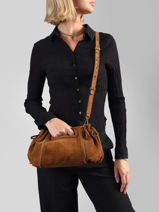Cross Body Tas Studio Leder Gerard darel Bruin studio DES08405-vue-porte