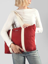 Sac Port� �paule Cesar Coton Hindbag Rouge best seller CESAR-vue-porte