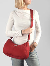 Cross Body Tas Rosa Katoen Hindbag Rood best seller ROSA-vue-porte