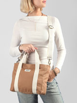 Handtas Louise Katoen Hindbag Bruin best seller LOUISE-vue-porte