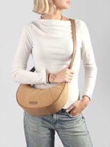 Cross Body Tas Velours Vanessa wu Beige velours MA3036-vue-porte