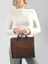 Handtas Cabas Vanessa wu Bruin cabas MA3035-vue-porte