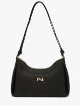 Sac Port� �paule Maia Cuir Nathan baume Noir nymphea 6
