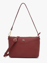 Sac Bandouli�re Ingrid Cuir Nathan baume Rouge riviera 1
