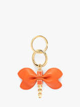 Porte-clefs Libellule Cuir Et M�tal Lancel Orange charms A13868