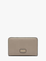 Portefeuille Rectangulaire Zipp� Ninon Cuir Lancel Beige ninon A11123