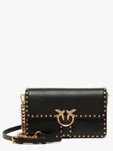 Sac Bandouli�re Love Bag Icon Cuir Pinko Noir love bag icon 7665A2JG