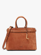 Sac Port� Main M Faubourg Daim Cuir Lancel Marron faubourg A14257