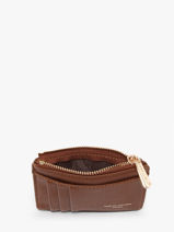 Portefeuille David jones Marron saffiano 3-vue-porte