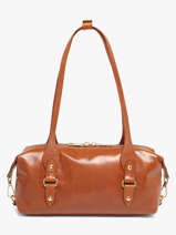 Schoudertas Shiny Sauvage Leder Milano Bruin shiny sauvage SS26065