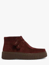 Enkelhoge Derby Veterschoenen Uit Leder Clarks Rood women 26329426