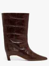 Laarzen Met Naaldhak Uit Leder Angel alarcon Bruin women 480C