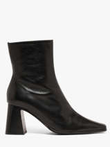 Enkellaarsjes Met Hak Uit Leder Angel alarcon Zwart women 492A