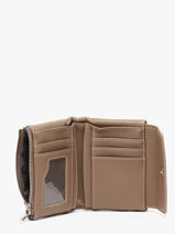 Porte-monnaie Porte-cartes Grained Flora & co Beige grained F5019-vue-porte