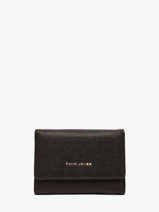 Portefeuille David jones Noir saffiano 2