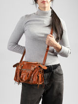 Handtas Shiny Sauvage Leder Milano Bruin shiny sauvage SS24093-vue-porte