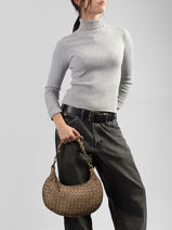 Sac Bandouli�re Dewashed Cuir Milano Gris dewashed DE26063-vue-porte