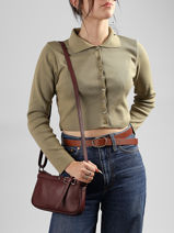 Cross Body Tas Caviar Milano Bruin caviar G1421NO-vue-porte