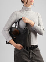 Sac Port� Main Suede Gallantry Noir suede 6-vue-porte
