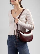 Sac Bandouli�re Vintage Cuir Nat et nin Rouge vintage LUNE-vue-porte