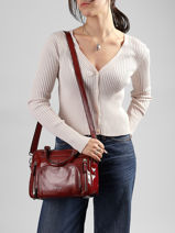 Cross Body Tas Baby Macy Leder Nat et nin Rood vintage BABYMACY-vue-porte