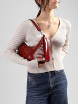 Sac Port� �paule Vintage Cuir Nat et nin Rouge vintage REJINA-vue-porte
