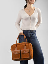 Sac Port� Main A4 La Suite Cuir Paul marius Marron la suite DANDYSUI-vue-porte