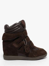 Sneakers Talon Compens� Mavis En Cuir Steve madden Marron women 11005696
