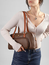 Sac Port� �paule Ella Hexagona Marron ella 2420282-vue-porte