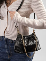 Sac Bandouli�re Shiny Sauvage Cuir Milano Noir shiny sauvage SS26062-vue-porte
