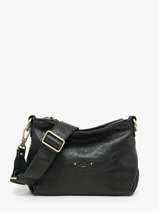 Cross Body Tas Vintage Leder Mila louise Zwart vintage 3864CC