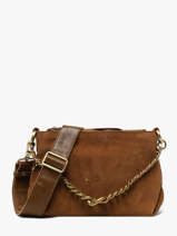 Cross Body Tas Vintage Leder Mila louise Beige vintage 3864VC1