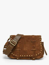 Sac Bandouli�re Vintage Cuir Mila louise Marron vintage 3861DVCC