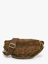 Sac Banane Cuir Mila louise Beige vintage 23689PA1