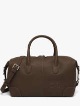 Sac Port� Main Senna Cuir Nathan baume Marron drive 2
