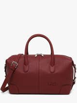 Sac Port� Main Senna Cuir Nathan baume Rouge drive 2