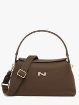 Sac Port� �paule Freesia Cuir Nathan baume Marron eden 4