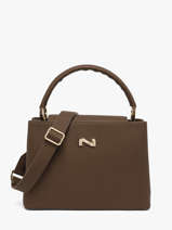 Sac � Main Magnolia Cuir Nathan baume Marron eden 3