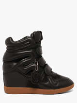 Sneakers Met Sleehak Mavis Uit Leder Steve madden Zwart women 11005696